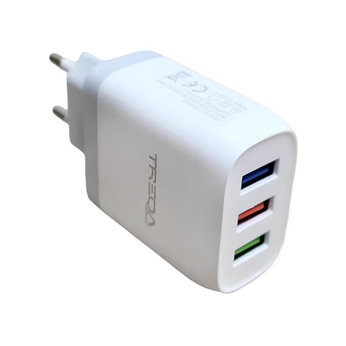 Chargeur TREQA CH-642 3 USB 3.1A - Blanc