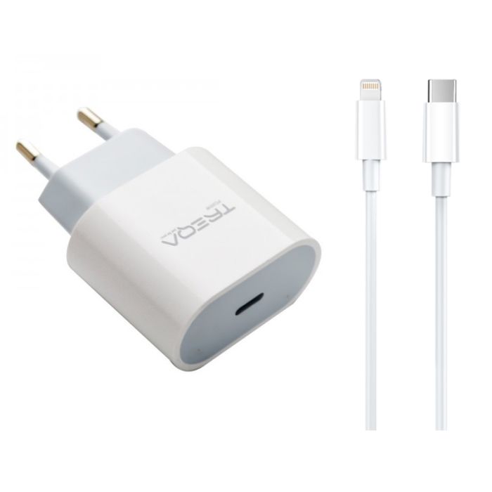 Chargeur TREQA CH-9025 USB-C Lightning 20W - Blanc