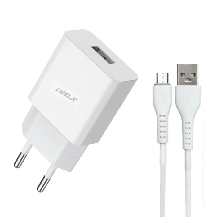 Chargeur UEELR DT01 Micro USB 2.4A - Blanc