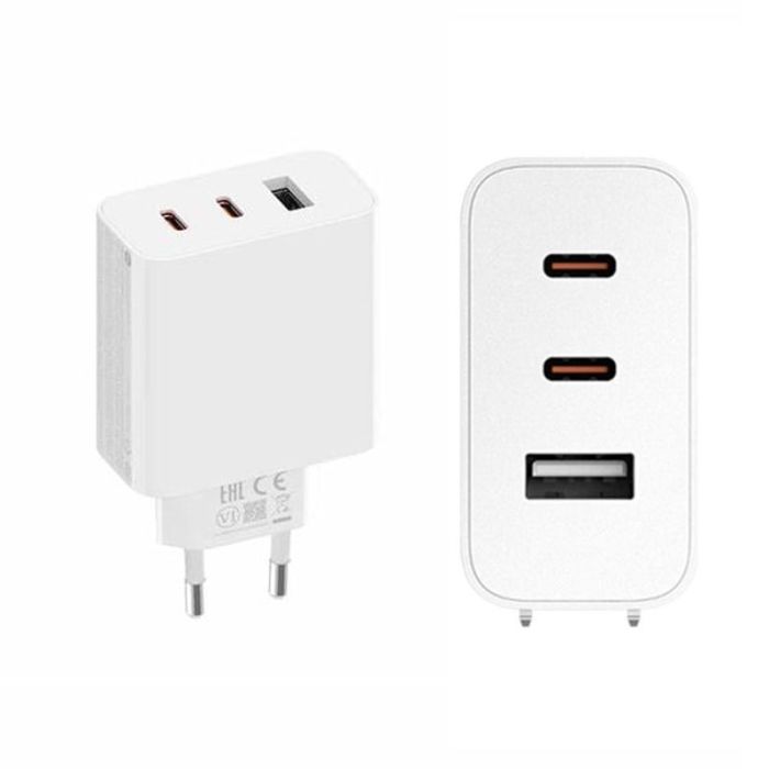 Chargeur XIAOMI GaN 67W 2C1A 3 Ports - Blanc