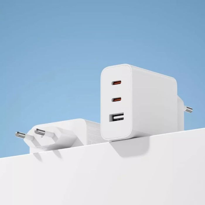 Chargeur XIAOMI GaN 67W 2C1A 3 Ports - Blanc