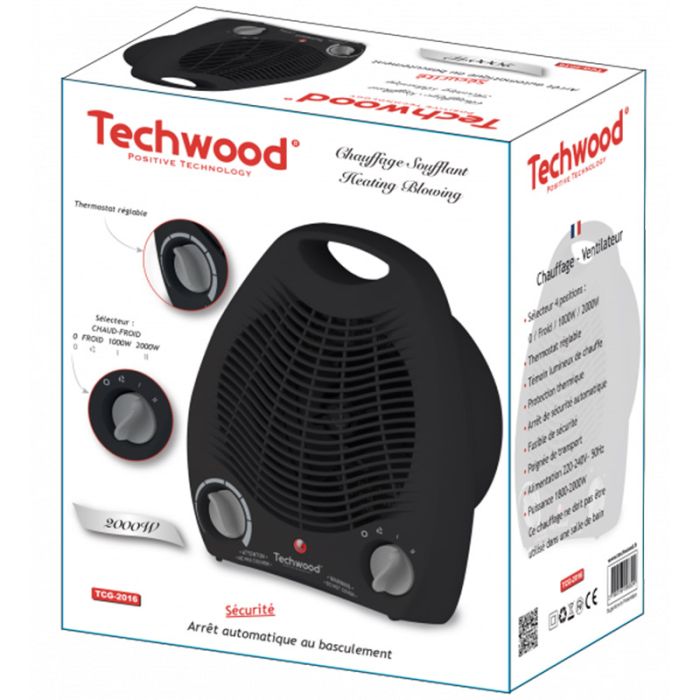 Chauffage Soufflant TECHWOOD TCG-2016 2000W - Noir