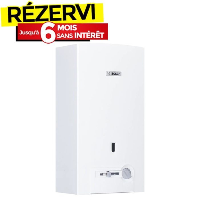 Chauffe Bain BOSCH 14 Litres GPL Avec Veilleuse - Blanc