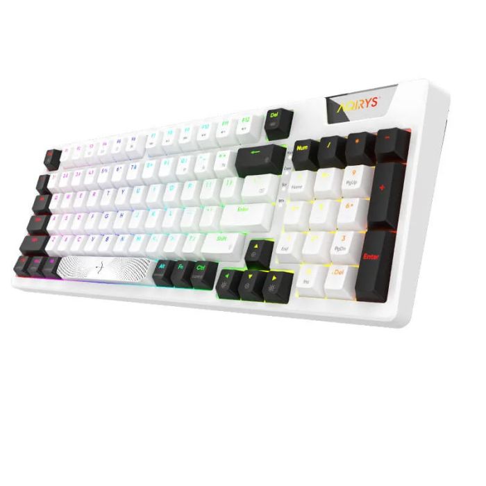 Clavier Filaire Gamer Mécanique AQIRYS ADARA 100% Anti-ghosting, RGB - Blanc 