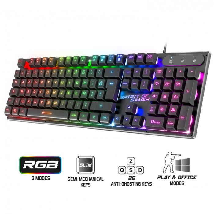 Clavier Gamer Filaire SPIRIT OF GAMER PRO K1 RGB - Noir