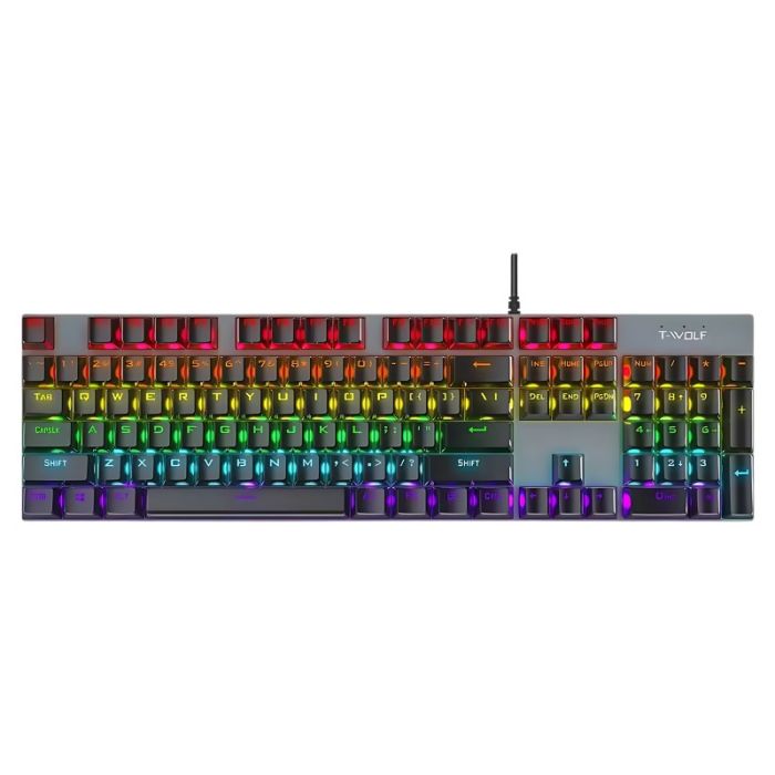 Clavier Gamer Filaire T-WOLF T17 QWERTY RGB - Noir