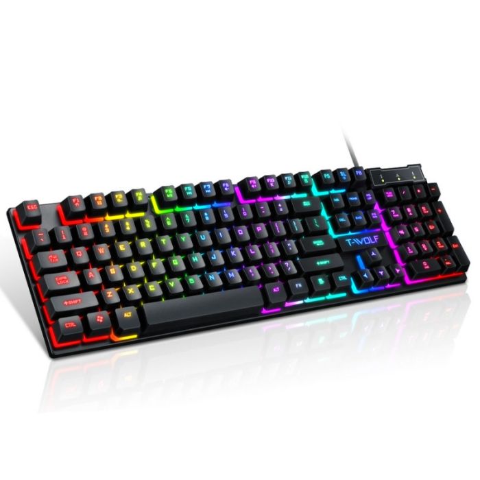 Clavier Gamer Filaire T-WOLF T20 AZERTY RGB - Noir