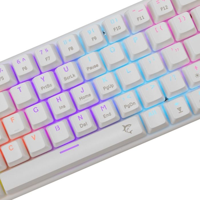 Clavier Gamer Filaire WHITE SHARK WAKIZASHI 2 US Blanc - Interrupteurs bleus