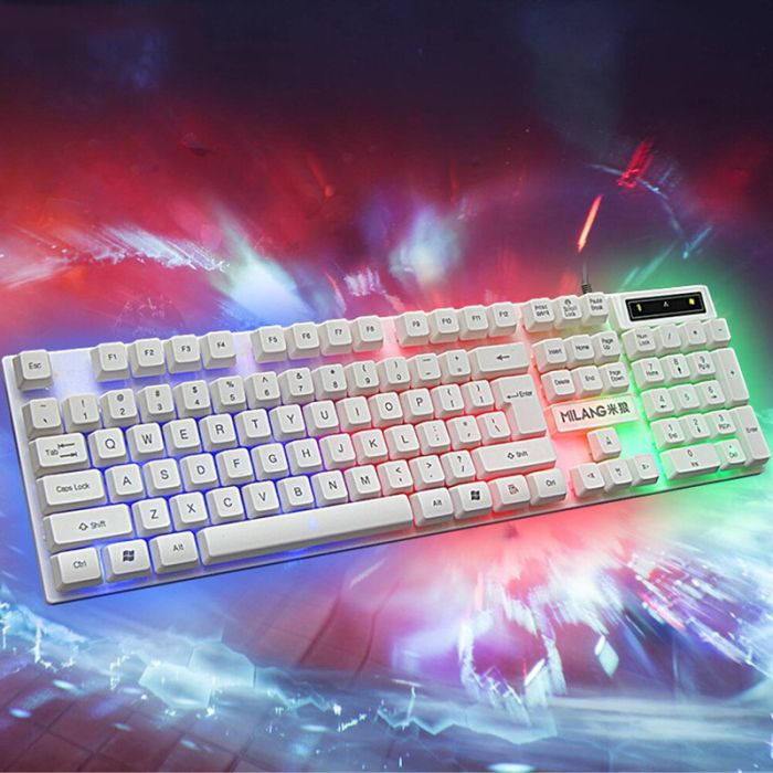 Clavier Gamer Sans Fil Semi Mécanique  K6 QWERTY - Blanc