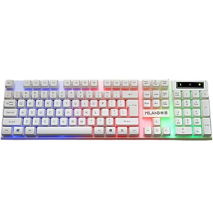 Clavier Gamer Sans Fil Semi Mécanique  K6 QWERTY - Blanc