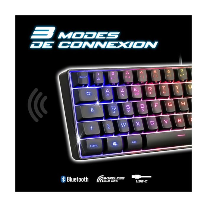 Clavier Gamer Sans Fil SPIRIT OF GAMER Elite-K50 RGB - Noir