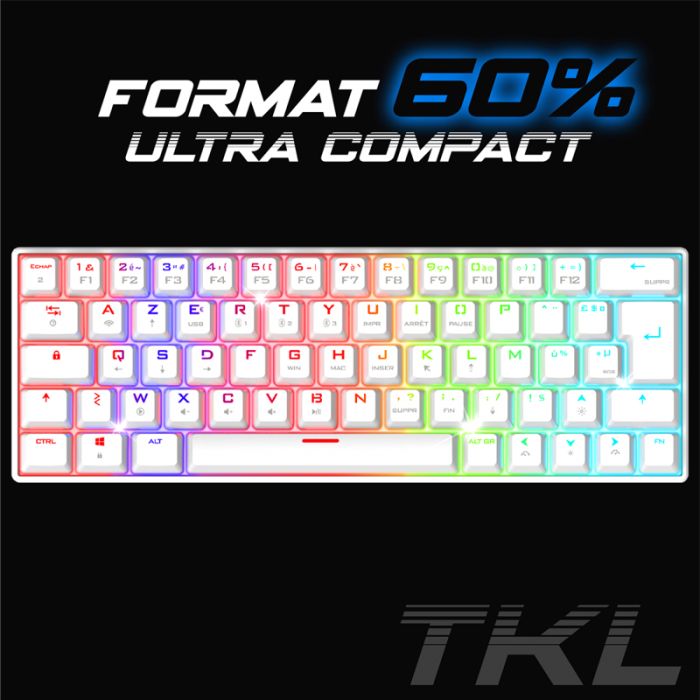 Clavier Gamer Sans Fil SPIRIT OF GAMER XPERT-K200 RGB - Blanc