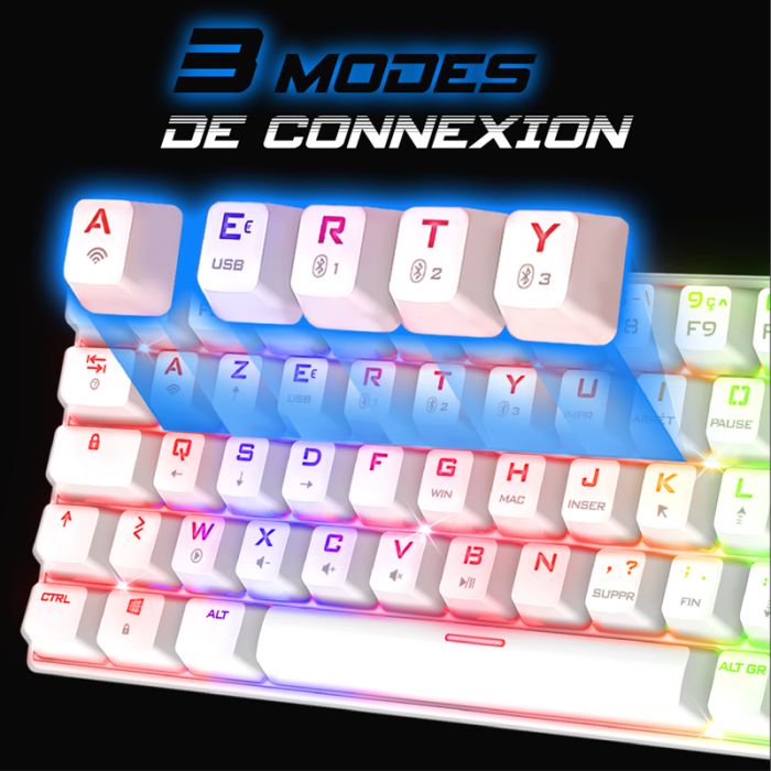 Clavier Gamer Sans Fil SPIRIT OF GAMER XPERT-K200 RGB - Blanc