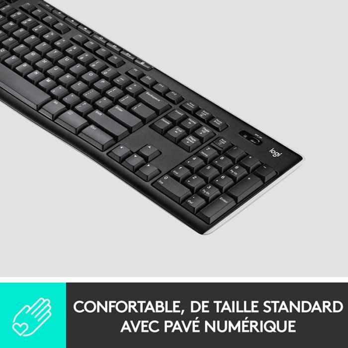 Clavier Sans Fil LOGITECH K270 AZERTY - Noir