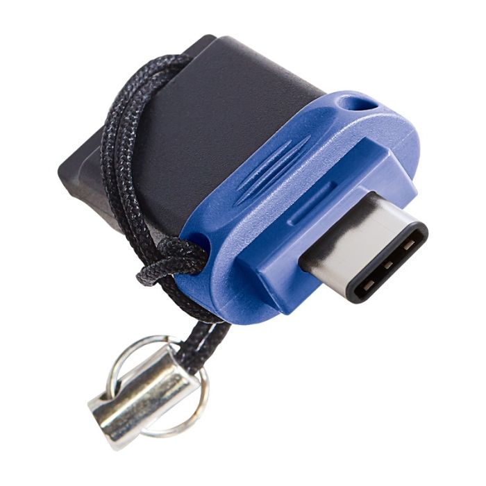 Clé USB DUAL VERBATIM 64Go USB-C/USB 3.2 - Noir&Bleu