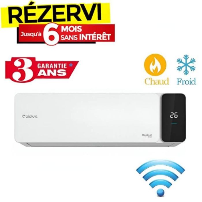 Climatiseur BIOLUX Tropical Smart 12000 BTU Chaud / Froid -  Garantie 3ans