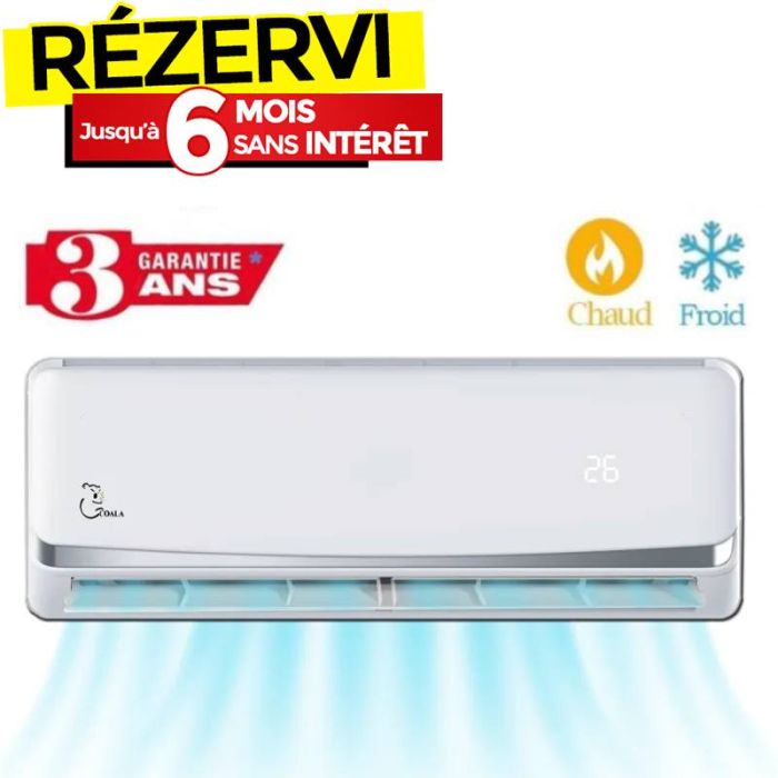 Climatiseur Coala 24000 BTU R410 Chaud/Froid - Garantie 3 ans