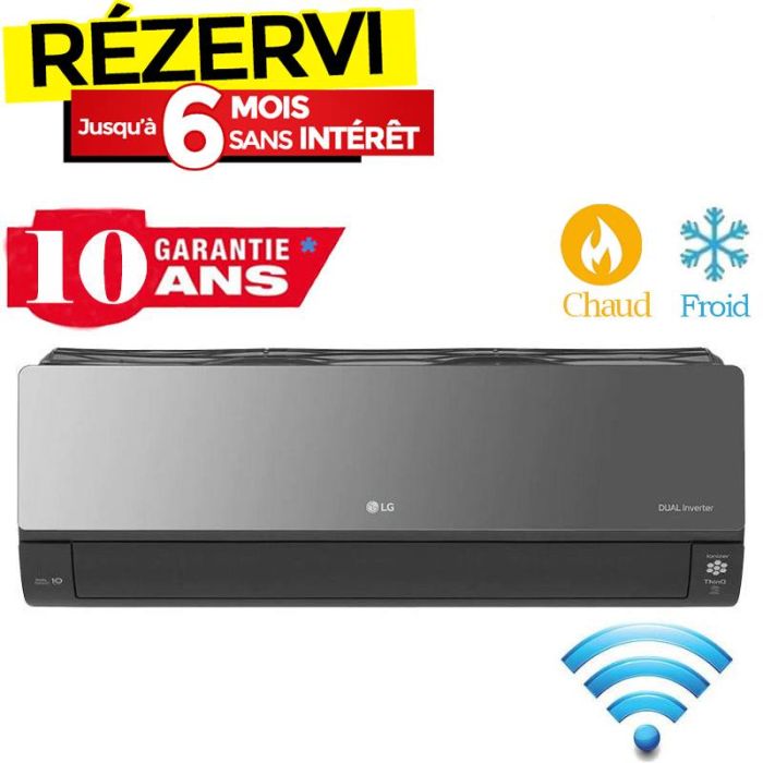 Climatiseur Dual Inverter LG 24000BTU Chaud Froid ARTCOOL Mirror Wifi