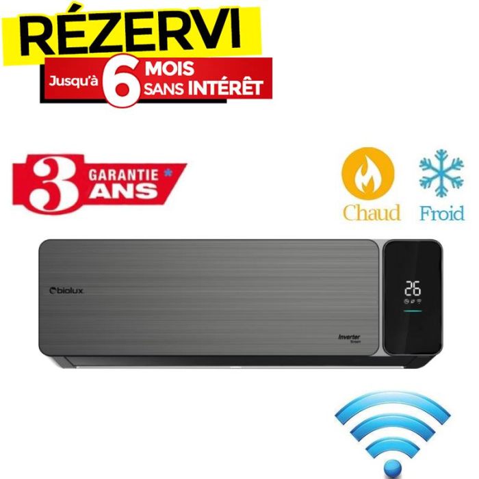 Climatiseur Inverter BIOLUX 12000BTU Chaud/Froid Smart - Garantie 3ans
