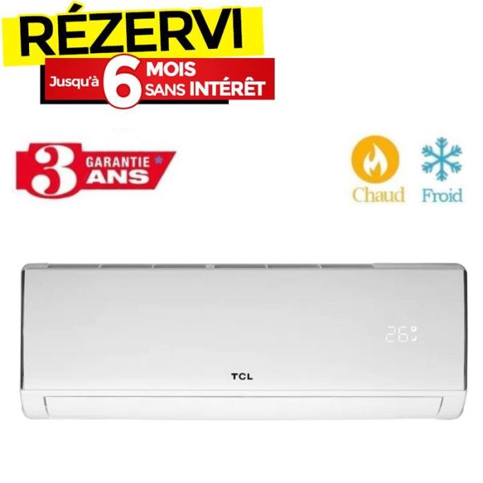 Climatiseur INVERTER  TCL 9000 BTU Chaud Froid - Garantie 3 ans 