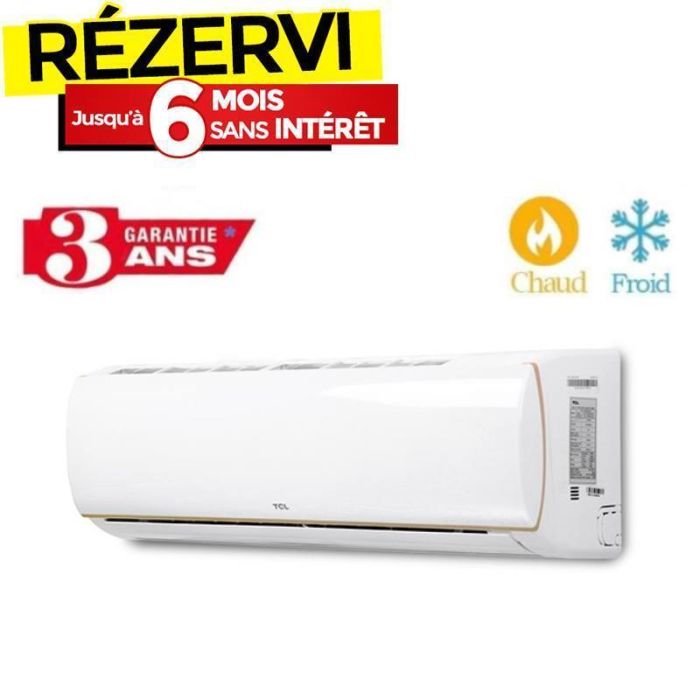 Climatiseur INVERTER TCL TROPICALISÉ T3 24000BTU Chaud Froid - Blanc