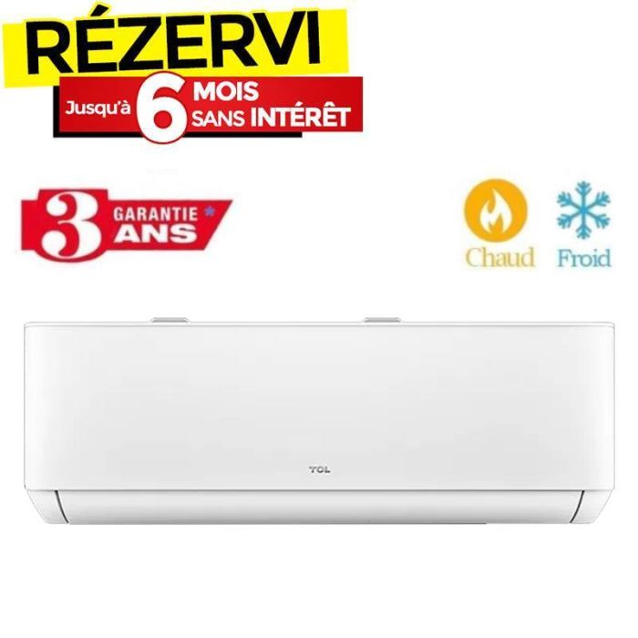 Climatiseur INVERTER TCL TROPICALISÉ T3 9000BTU Chaud Froid - Blanc