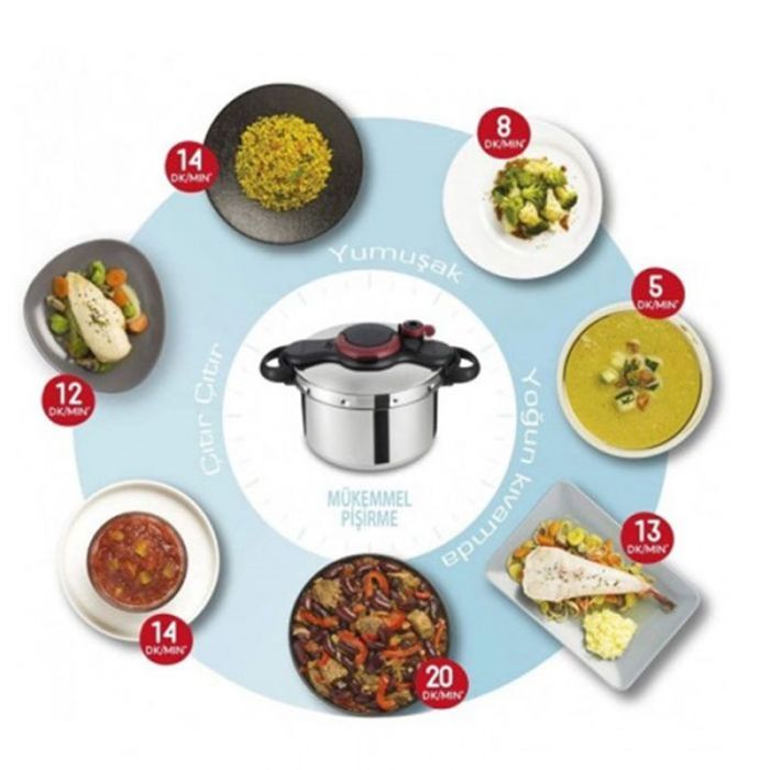 Cocotte Clipso TEFAL Minute Easy 6 Litres - Noir & Inox