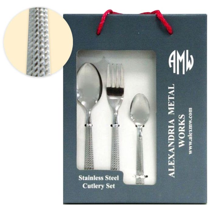 Coffret Couvert En Carton AMW 24 Pièces - Argent (MODEL515)