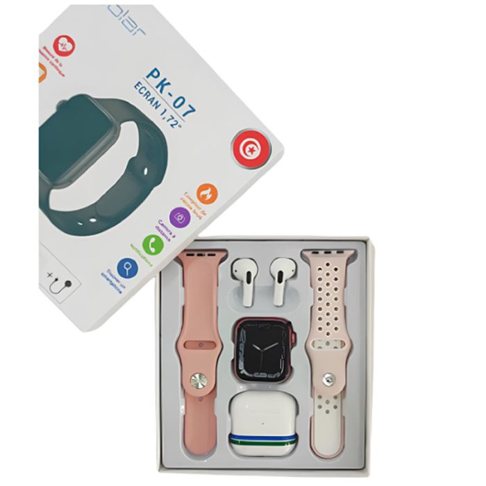 Coffret POLAR PK07 Montre Connectée + Airpods + 2 Ceintures - Rose