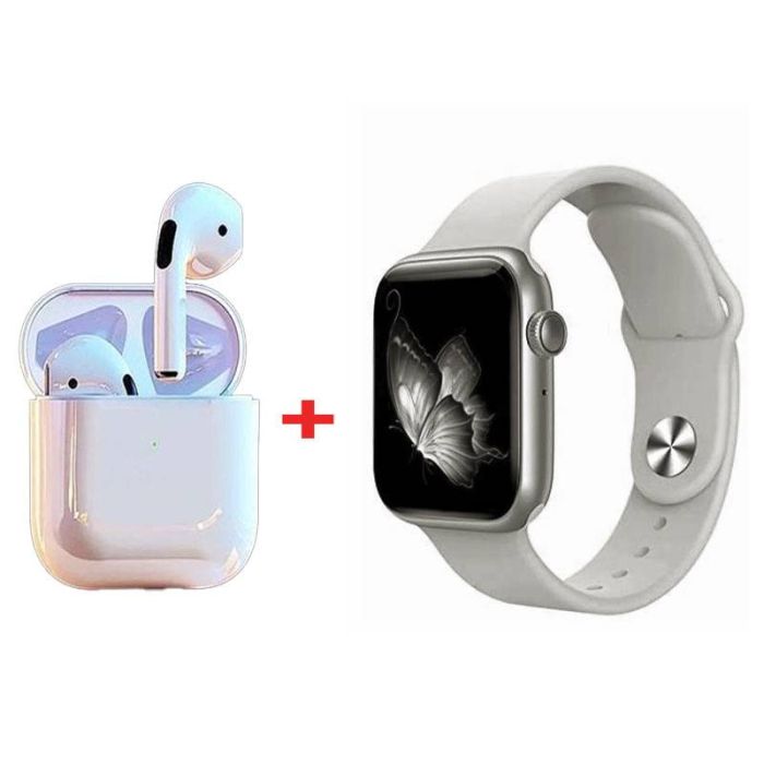 Coffret W26 PRO MAX  Montre Connectée + Airpods - Silver