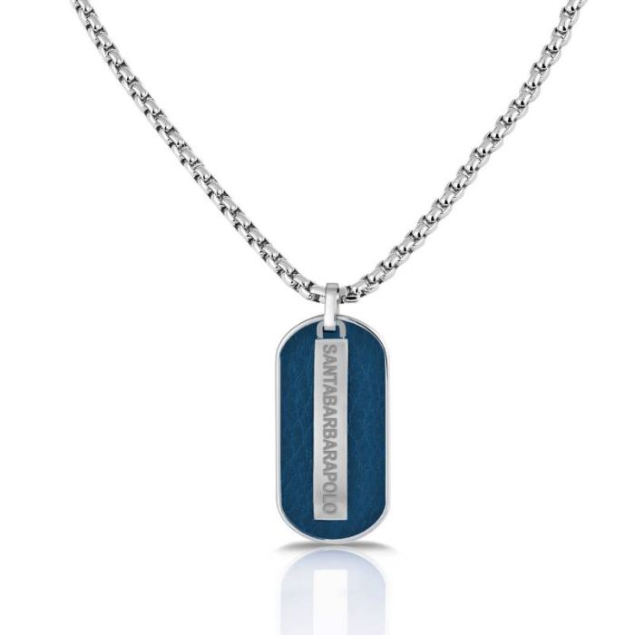 Collier Femme POLO SANTA BARBARA -Silver & Bleu  (SBJ-4-5002-2)