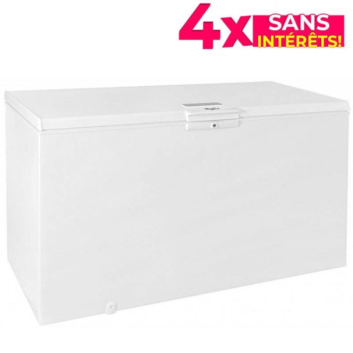 Congélateur WHIRLPOOL horizontal WHE3933 6éme SENS 390 Litres – Blanc