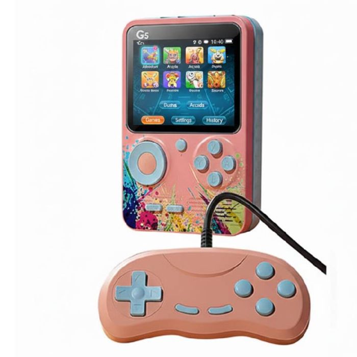 Console de jeu portable double rouge - écran 3.0 pouces - 400 jeux