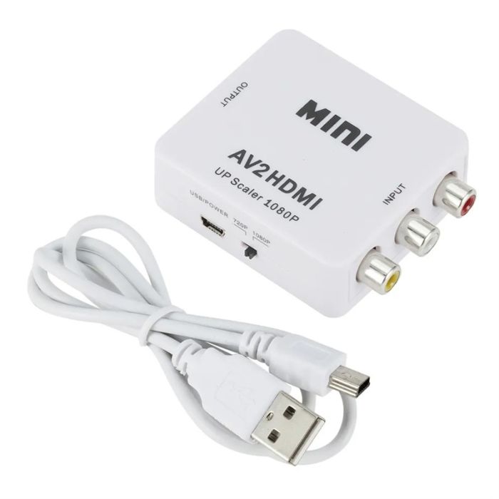 Convertisseur 3 RCA Vers HDMI + Micro-USB - Blanc