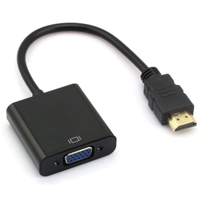 Convertisseur HDMI Mâle Vers VGA femelle + jack 3.5 mm - Noir