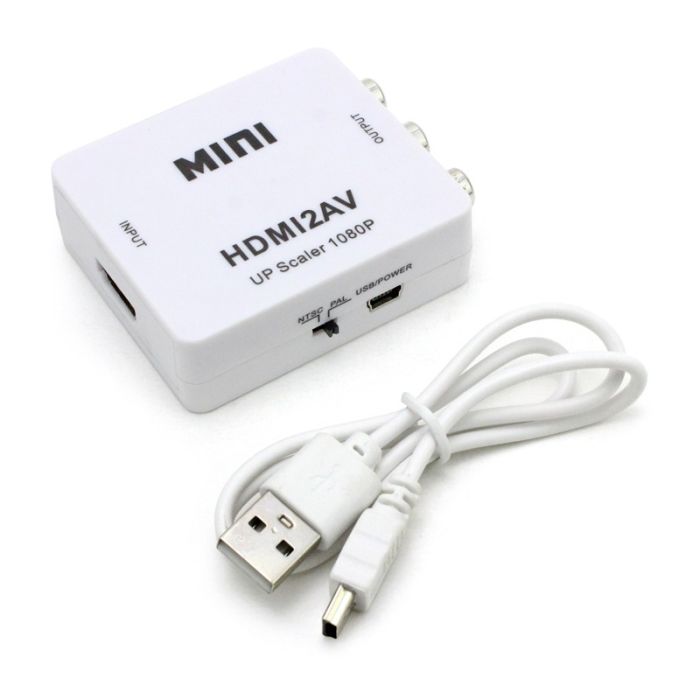 Convertisseur HDMI Vers 3 RCA + Micro-USB - Blanc