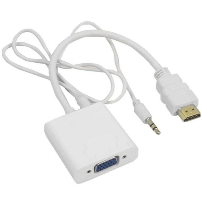 Convertisseur HDMI vers VGA Avec Jack - Blanc