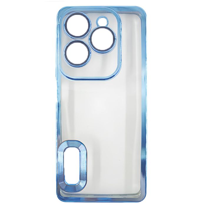 Coque Transparent Pour Smartphone INFINIX HOT 40 Avec Contour Bleu