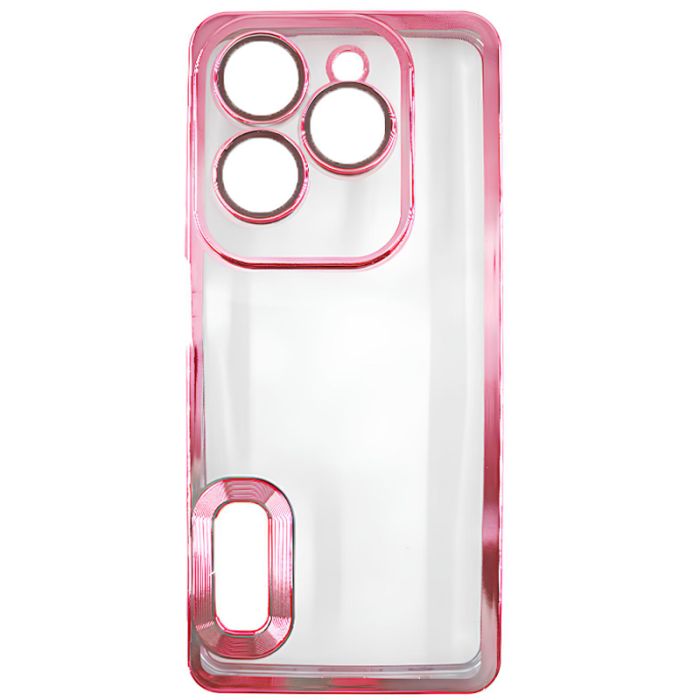 Coque Transparent Pour Smartphone INFINIX HOT 40 Avec Contour Rose