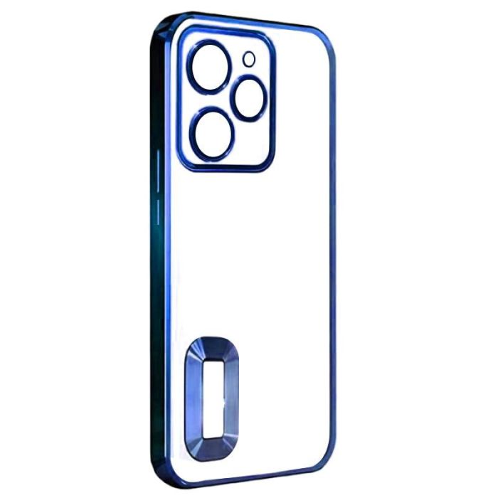 Coque Transparent Pour Smartphone INFINIX HOT 40I Avec Contour Bleu