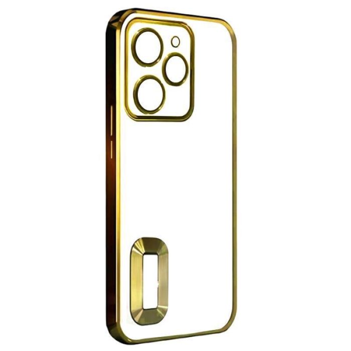 Coque Transparent Pour Smartphone INFINIX HOT 40I Avec Contour Gold