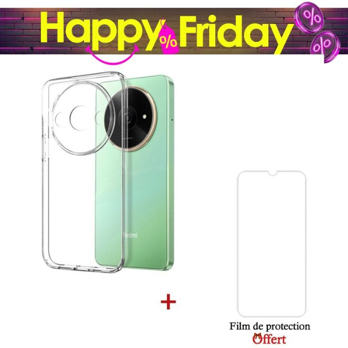 Coque Transparente Pour XIAOMI Redmi A3 + Film De Protection HD+