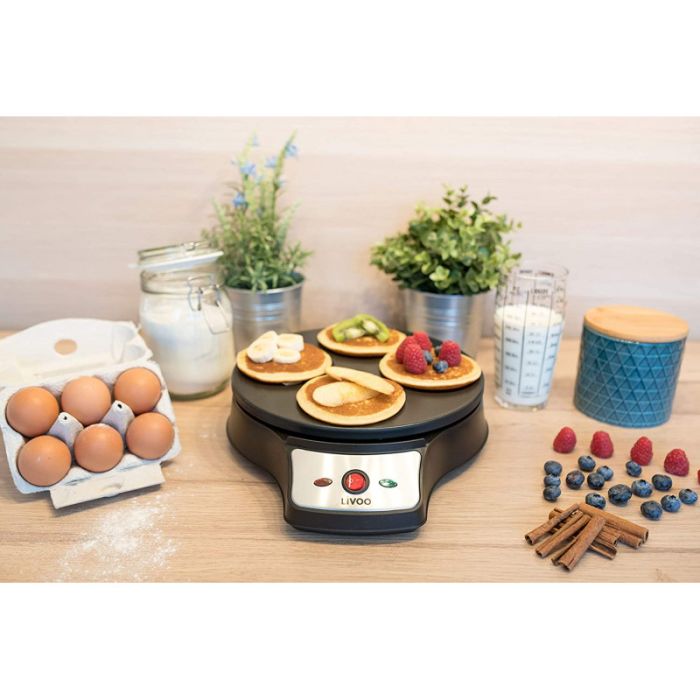 Crêpière 2en1 Électrique LIVOO DOC143 1000W - Noir