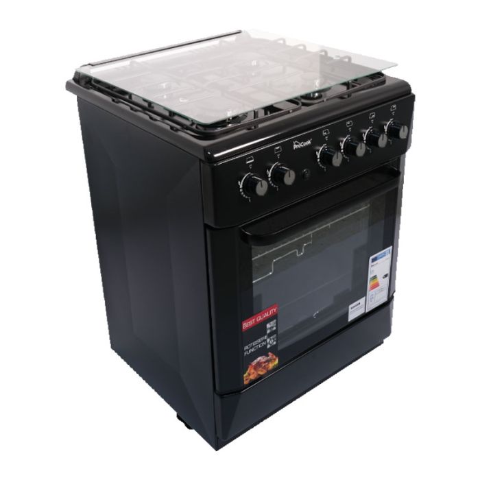 Cuisinière à gaz PROCOOK TG6640NR 60 cm - Noir