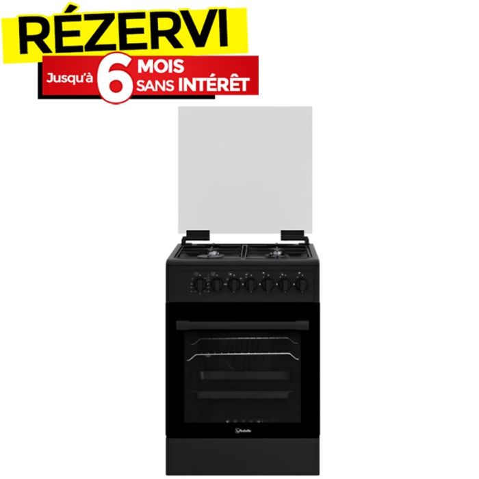 Cuisinière VEDETTE VGE6241BMA 4 Feux 60cm - Noir