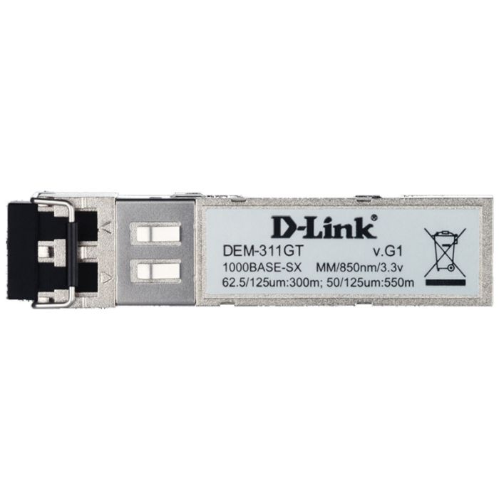 Transceiveur D-LINK DEM-311GT 1 port Mini-GBIC vers 1000Base-SX 550 mètres - Argent