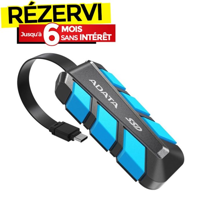 Disque Dur Externe ADATA SC740 2 To SSD USB 3.2 - Noir&bleu