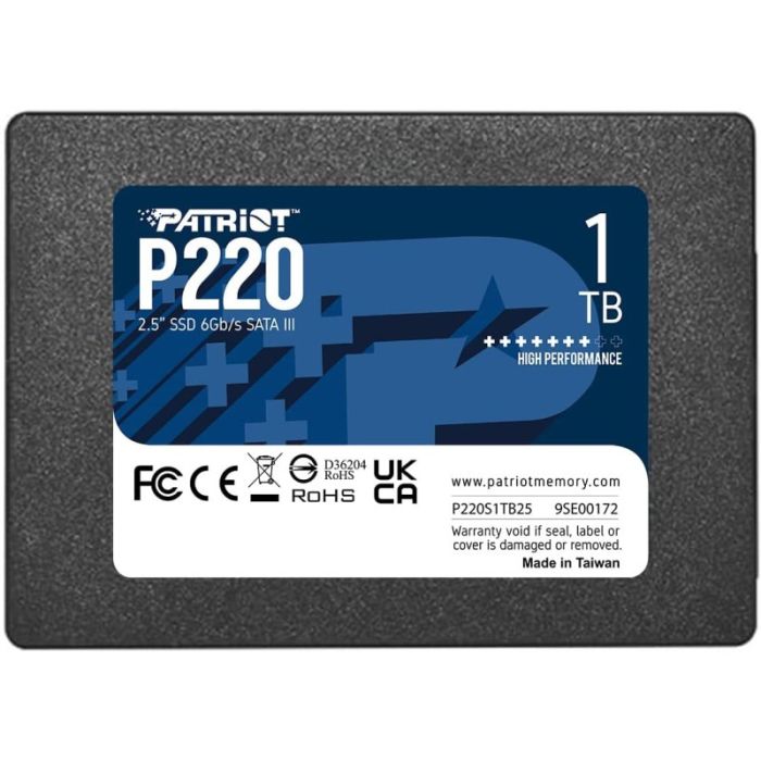 Disque Dur Interne PATRIOT P220 1 To SSD SATA III 2.5''