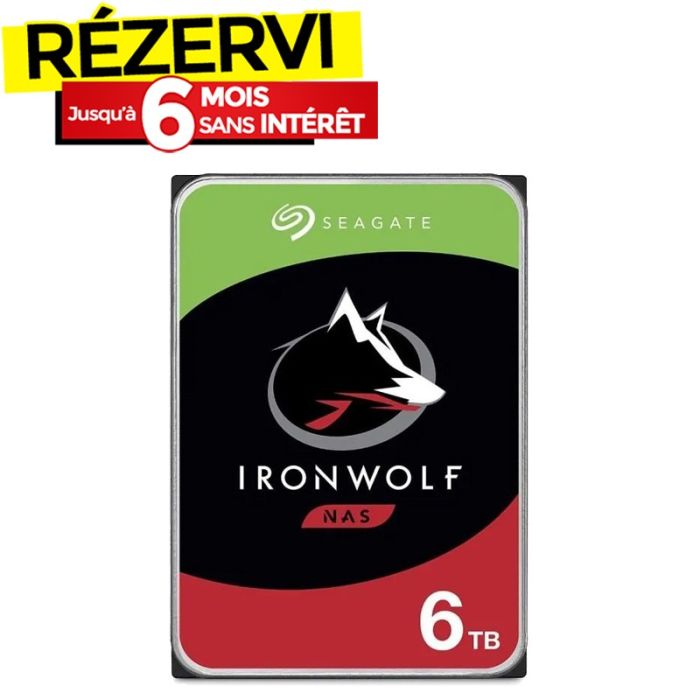 Disque Dur Interne SEAGATE IronWolf 6To 3.5'' Pour Nas