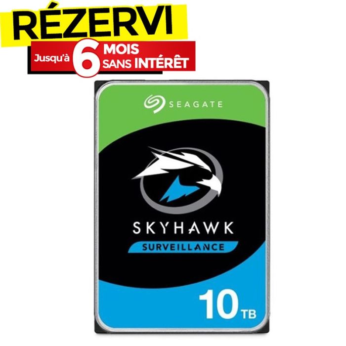 Disque Dur Interne SEAGATE SkyHawk 10To 3.5'' Pour VidéoSurveillance